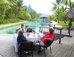 Lunch by the turtle lagoon with our marine biologists